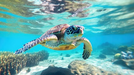 Sea Turtle Underwater