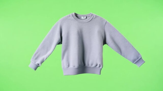 Grey sweatshirt rotating, green screen, template, fashion.
