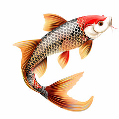 3D Fancy Carp in white background vector image