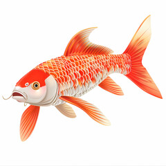 3D Fancy Carp in white background vector image