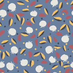 Vector berry fruit and leaf illustration seamless repeat pattern digital artwork