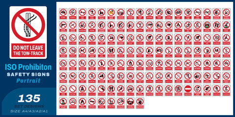135 set iso prohibition safety signs v35size a4/a3/a2/a1	