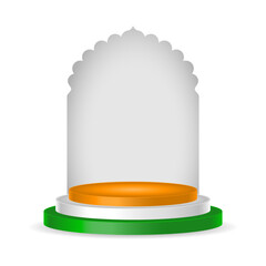 Vector illustration of tricolor podium with arch on transparent background