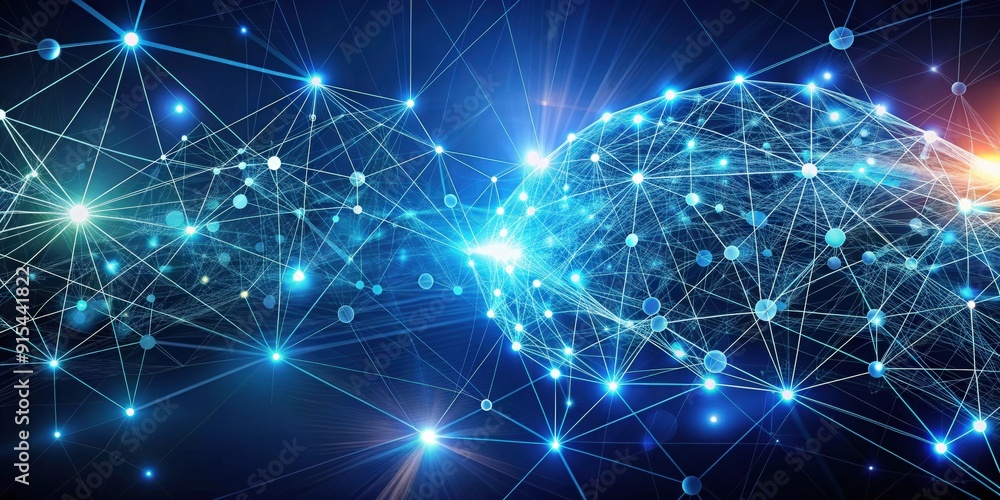 Poster abstract background of artificial intelligence network connection with graphic and generative ai, ai
