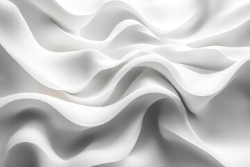 Fototapeta premium White Silk Symphony: Elegant waves of pristine white silk drape and flow in a mesmerizing dance of light and texture.