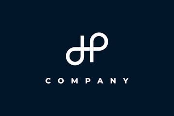 letter d h p monogram modern minimal logo