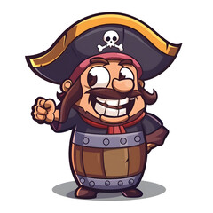 cartoon Powder Keg, pirate style