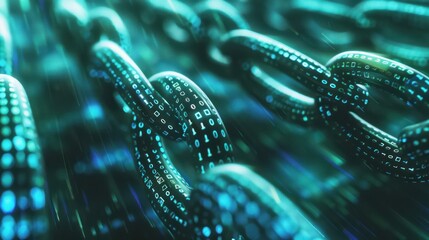 Block chain concept. Big data binary code futuristic information 