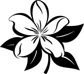 silhouette of a Jasmine flower vector illustration