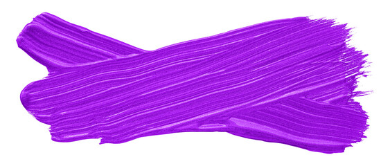 Shiny purple brush stroke isolated on transparent background