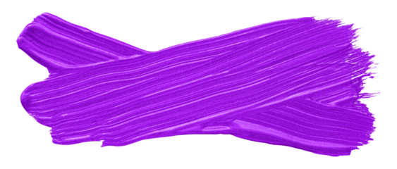 Shiny purple brush stroke isolated on transparent background