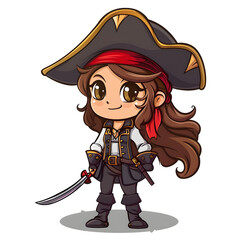 cartoon Pirate Queen, pirate style