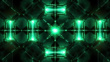 Abstract Green Geometric Pattern