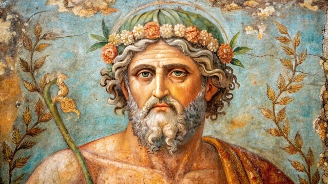 Ancient fresco depicting the Roman divinity Priapus in Pompeii , Roman, ancient, fresco, Priapus, Pompeii