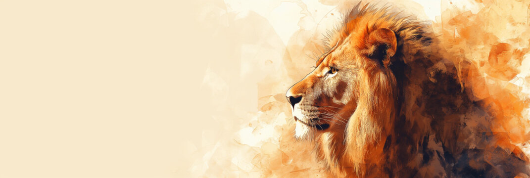 portrait of a lion,banner