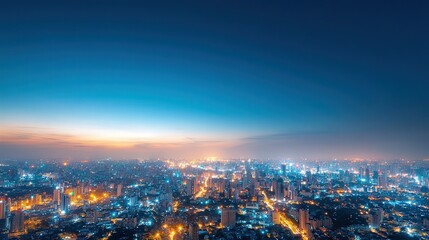 Cityscape at night vibrant urban scene