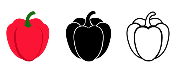 Bell pepper icon set
