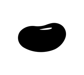 Kidney black bean icon. Flat icon for food apps and websites illustration on transparent png background.	
