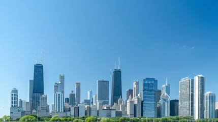 Modern Cityscape: Towering High-Rise Structures