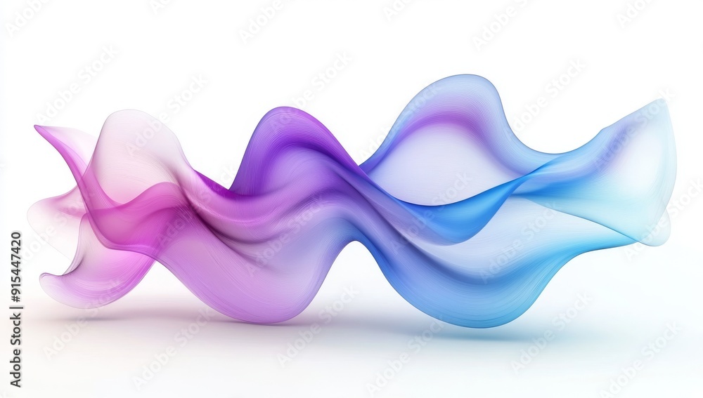 Poster object with a wave-like shape in 3d. illustration of 3d rendering.