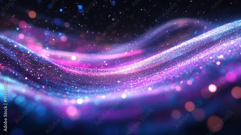 Poster a gentle and satisfying particle flow. elegant waves of colorful dust, magical ripples. information 