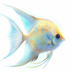 3D Angel fish in white background vector image