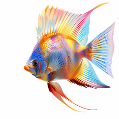 Fototapeta premium 3D Angel fish in white background vector image