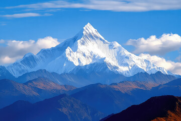 Obraz premium Breathtaking View of a Snow-Capped Peak in the Majestic Himalayas