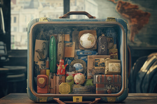A Wanderlust Suitcase Overflowing with Treasures from Around the Globe