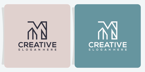 collection of Letter M with building abstract logo