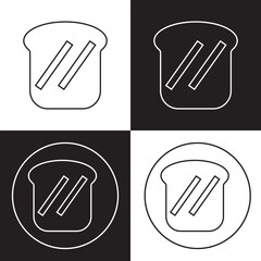 Bread slices icon. toasted bread vector icon black and white.  Vector illustration. Eps 10
