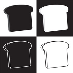 Bread slices icon. toasted bread vector icon black and white.  Vector illustration. Eps 10