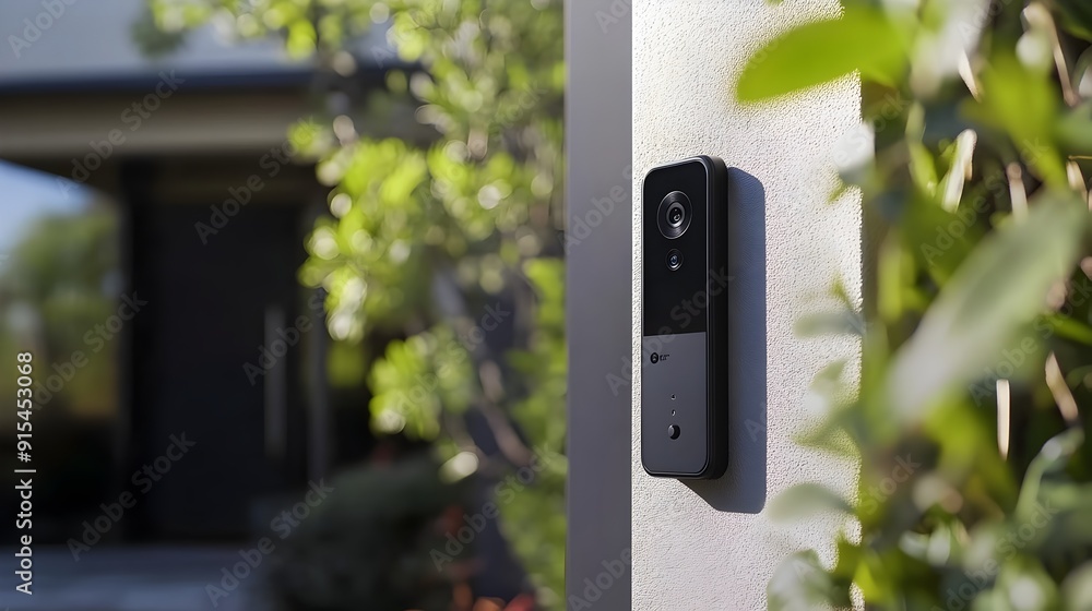 Poster cutting-edge smart doorbell with video monitoring for secure home access
