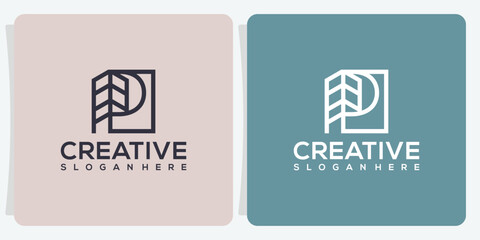 collection of Letter P with building abstract logo