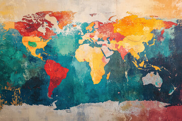 Colorful Canvas World Map: A Vivid Representation of Our Planet