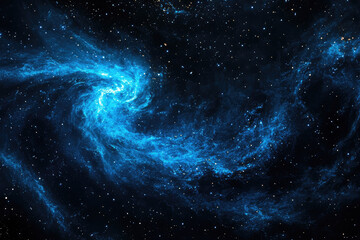 Obraz premium Mesmerizing Blue Swirls and Twinkling Stars in a Cosmic Dance