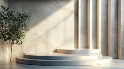 Minimalist Marble Podium for Product Display