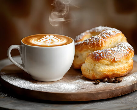Cappuccino caldo e Brioche