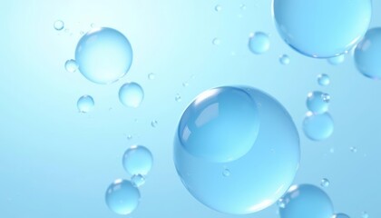  Bubbles floating in a blue sky