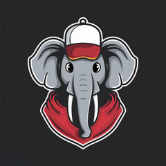 Obraz premium an elephant with a blue hat on its head