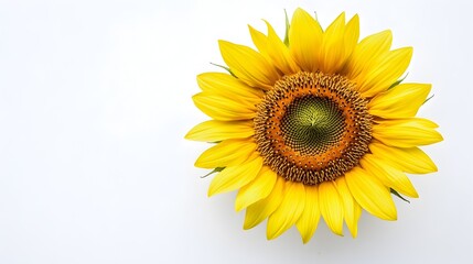 Obraz premium Vibrant Sunflower Petals Contrasting Against Stark White Background