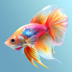 Fototapeta premium 3D Guppy fish in white background vector image