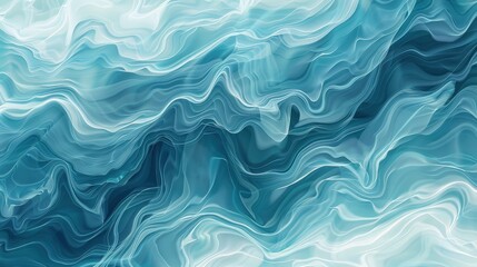Fototapeta premium An abstract design with flowing blue and white patterns reminiscent of calm ocean waves
