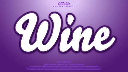 purple wine text effect, 3d editable text bold style.