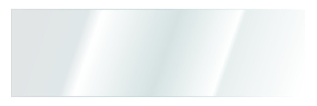 glass with reflection banner.  rectangle glass plate