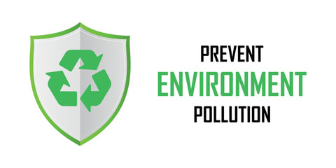 Prevent environment pollution, waste management sign, 3r concept, garbage recycle, save the earth and nature, go green banner, eco friendly