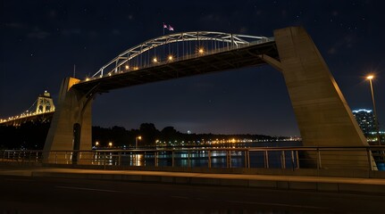 Fototapeta premium bridge at night.generative.ai