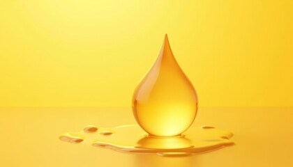 Fototapeta premium Golden droplet pure and gleaming