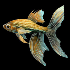 Fototapeta premium 3D Guppy fish in white background vector image