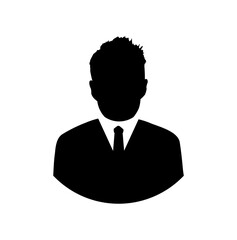 Business man icon. Male sign of user person profile avatar symbol illustration on transparent png background.	